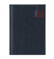 Agenda giornaliera 2027 - copertina in carta imbottita - 14,5 x 20,5 cm - blu