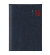 Agenda giornaliera 2027 - copertina in carta imbottita - 17 x 24 cm - blu