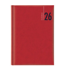 Agenda settimanale 2027 - copertina in carta imbottita - 17 x 24 cm - rosso