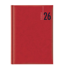 Agenda settimanale 2027 - copertina in carta imbottita - 17 x 24 cm - rosso