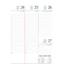 Agenda settimanale 2027 - copertina in carta imbottita - 17 x 24 cm - rosso