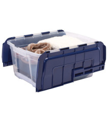 Contenitore multiuso Bankers Box - 43 x 59 x 28 cm - 45 L - PP - con coperchio a cerniera blu - trasparente - Fellowes
