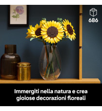 Lego The Botanicals - Bouquet di girasoli - Lego 11502 Girasoli Finti e Steli di Eucalipto Anni 18+ 686pz