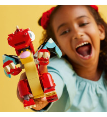 Lego Creator 3in1 - Drago rosso - Lego 31145 crea un drago o una fenice o un pesce 149pz Anni 6+