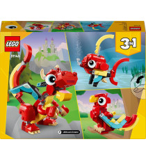 Lego Creator 3in1 - Drago rosso - Lego 31145 crea un drago o una fenice o un pesce 149pz Anni 6+