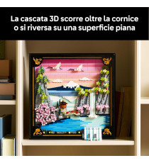 Lego Art - Paesaggio giapponese con ciliegi fioriti - Lego 31218 Cornice con Monte Fuji, Sakura e Cascata 1892pz Anni 18+