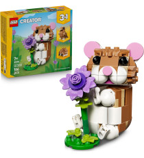 Lego Creator 3in1 - Simpatico criceto con fiore - Lego 31376 costruisci un riccio o un’aquila o un criceto 166pz Anni 7+