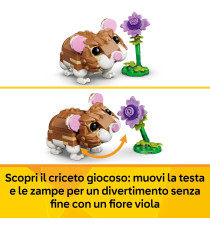 Lego Creator 3in1 - Simpatico criceto con fiore - Lego 31376 costruisci un riccio o un’aquila o un criceto 166pz Anni 7+