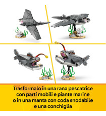 Lego Creator 3in1 - Squalo con scrigno del tesoro - Lego 31381 costruisci uno squalo o rana pescatrice o manta 379pz Anni 8+