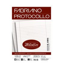 Foglio protocollo - A4 - uso bollo - 125 gr - Fabriano - conf. 200 pezzi