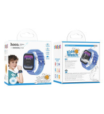 Smartwatch per bambini Hoco Y101 Blu, con chiamate 4G e localizzazione GPS avanzata,display HD da 1,83”,fotocamera integrata