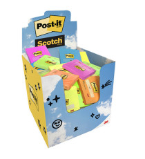 Blocchetto adesivo - 76 x 76 mm - 100 fg - colori assortiti - Post-it® - expo 60 pezzi