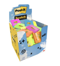 Blocchetto adesivo - 76 x 76 mm - 100 fg - colori assortiti - Post-it® - expo 60 pezzi