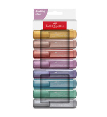 Evidenziatore Textliner 46 - punta a scalpello - colori assortiti metallic - Faber-Castell - astuccio 8 colori