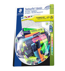 Evidenziatore Textsurfer® Classic - punta a scalpello - tratto 1,0-5,0mm - colori assortiti - Staedtler - expo 100 pezz