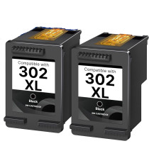 Pack 2 cartucce HP 302XLBK compatibili per HP 3830,3832,4650,1110,2130,3630,4520 F6U68AE