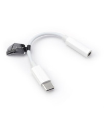 Adattatore HF/Audio USB Type-C a Jack 3,5mm Bianco in Box di plastica, Supporta cuffie e auricolari AUX