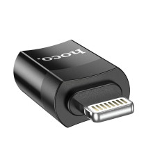 Adattatore USB Type-C Femmina a Lightning 8 Pin Hoco UA17 nero, Supporta ricarica e sincronizzazione dati