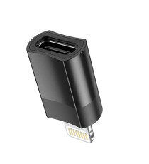 Adattatore USB Type-C Femmina a Lightning 8 Pin Hoco UA17 nero, Supporta ricarica e sincronizzazione dati