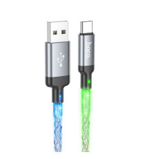 Cavo di ricarica da USB-A a USB Type-C Hoco U112 ricarica fast 3A 1mt con Illuminazione LED Gradient Colorful trasferimento dati