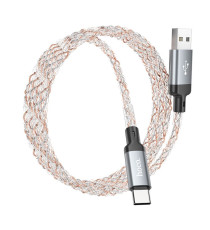 Cavo di ricarica da USB-A a USB Type-C Hoco U112 ricarica fast 3A 1mt con Illuminazione LED Gradient Colorful trasferimento dati