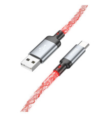 Cavo di ricarica da USB-A a USB Type-C Hoco U112 ricarica fast 3A 1mt con Illuminazione LED Gradient Colorful trasferimento dati