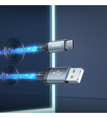 Cavo di ricarica da USB-A a USB Type-C Hoco U112 ricarica fast 3A 1mt con Illuminazione LED Gradient Colorful trasferimento dati
