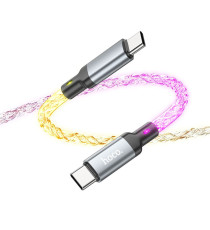 Cavo di ricarica da USB-C a USB Type-C Hoco U112 ricarica fast 3A 60W 1mt Illuminazione LED Gradient Colorful trasferimento dati