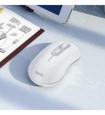 Mouse wireless usb Hoco GM21 bianco - ergonomico ottico 4 tasti + rotella - wifi 2,4ghz - fino a 1600dpi