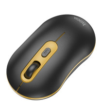 Mouse wireless usb Hoco GM21 nero e giallo - ergonomico ottico 4 tasti + rotella - wifi 2,4ghz - fino a 1600dpi