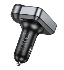 Trasmettitore Bluetooth Auto Hoco E86 48W PD QC3.0 con USB-C e 2 USB Nero, FM Bluetooth con ricarica rapida, supporto USB/TF