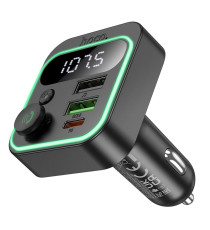 Trasmettitore Bluetooth Auto Hoco E85 con USB-C PD + QC3.0 38W, Bluetooth 5.4, musica wireless, vivavoce