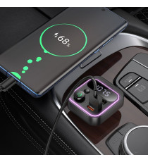 Trasmettitore Bluetooth Auto Hoco E85 con USB-C PD + QC3.0 38W, Bluetooth 5.4, musica wireless, vivavoce