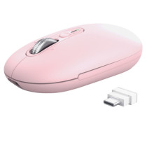 Mouse - ultrasottile - wireless - ricaricabile - rosa - Trust