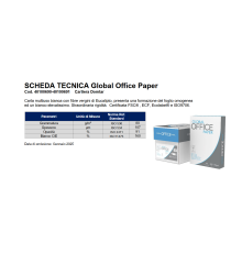 Carta fotocopie A3 29.7x42cm 80gr Global Office paper bianca 500ff superficie brillante e qualità superiore - FSC,ECF,ECOLABEL