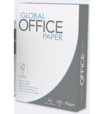 Carta fotocopie A3 29.7x42cm 80gr Global Office paper bianca 500ff superficie brillante e qualità superiore - FSC,ECF,ECOLABEL