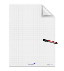 Fogli elettrostatici Magic Chart - 60 x 80 cm - quadretti 2,5 cm - Legamaster - rotolo da 25 pezzi