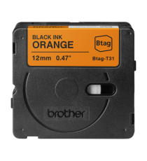 Brother - Nastro adesivo - Nero/Arancione - 12mm x 4mt - BTAGT31