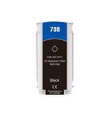 Cartuccia 738BK nero 498N4A compatibile per HP DesignJet T850,T870,XT870,XT950 capacità 130ml