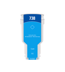 Cartuccia 738XLC ciano alta capacità 676M6A compatibile per HP DesignJet T850,T870,XT870,XT950 capacità 300ml