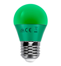 Lampadinea led verde G45 4W attacco E27 misura D45H78mm Equivalenza lampada incandescente: 30W protezione IP20