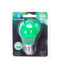 Lampadinea led verde G45 4W attacco E27 misura D45H78mm Equivalenza lampada incandescente: 30W protezione IP20