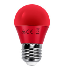 Lampadina led rossa G45 4W attacco E27 misura D45H78mm Equivalenza lampada incandescente: 30W protezione IP20