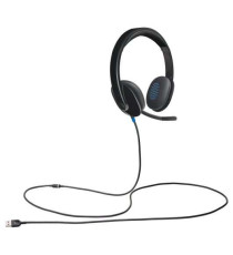 Cuffie Logitech Stereo H540 con Microfono HD e Controlli Integrati per computer 981-000480 Usb-A Cancellazione Rumore