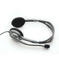 Cuffie Logitech Stereo H111 con microfono per computer 981-000593 cablate Cancellazione Rumore, ‎Jack Audio da 3.5 mm