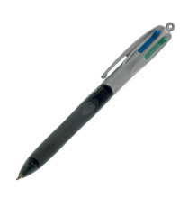 Penna a sfera scatto multifunzione 4 Colours Grip Pro - punta 1,0mm - nero, blu, rosso, verde  - Bic