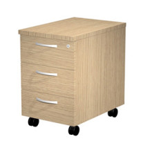 Cassettiera Agorà - 3 cassetti - con ruote - 44 x 60 x 60 cm - rovere