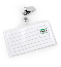 Portabadge con clip - 8,5 x 5 cm - Lebez - conf. 50 pezzi