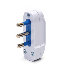 Spina piatta volante 16A 250V 2P+T bianca tipo italiana materiale ad alta resistenza ignifuga, contatti in rame nichelato