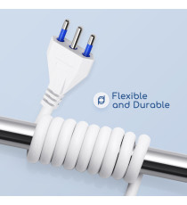 Prolunga elettrica 5 METRI Schuko + Italiana spina e presa 16A max 3680W cavo di alimentazione certificato VDE